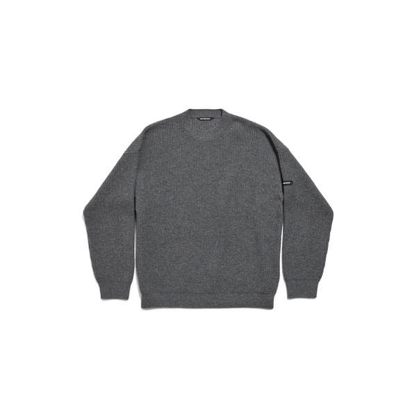 Men's Patch Crewneck Sweater in Grey