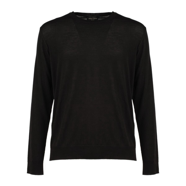 Roberto Collina Black Ultrafine Merino Wool Sweater