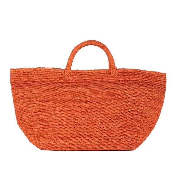 Ibeliv Vanilla Tote Bag In Orange Raffia