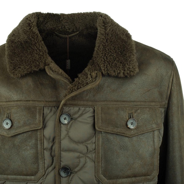 Etro Jacket With Dark Green Faux Fur Collar