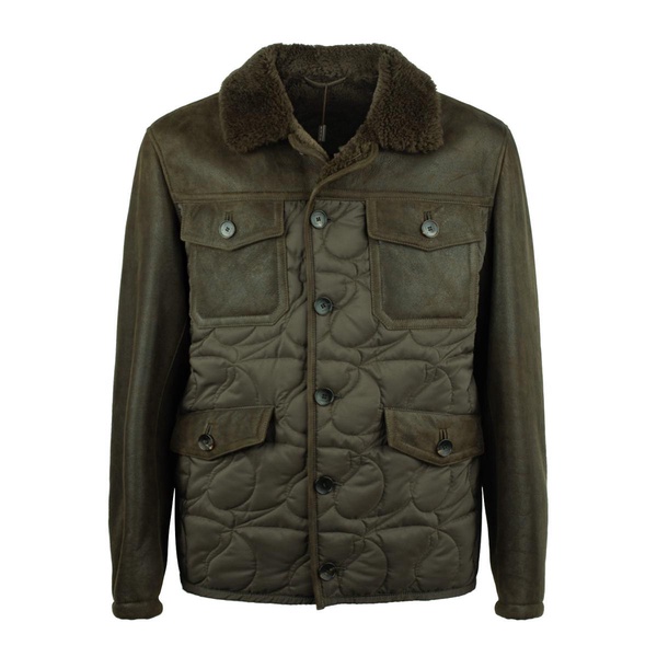Etro Jacket With Dark Green Faux Fur Collar