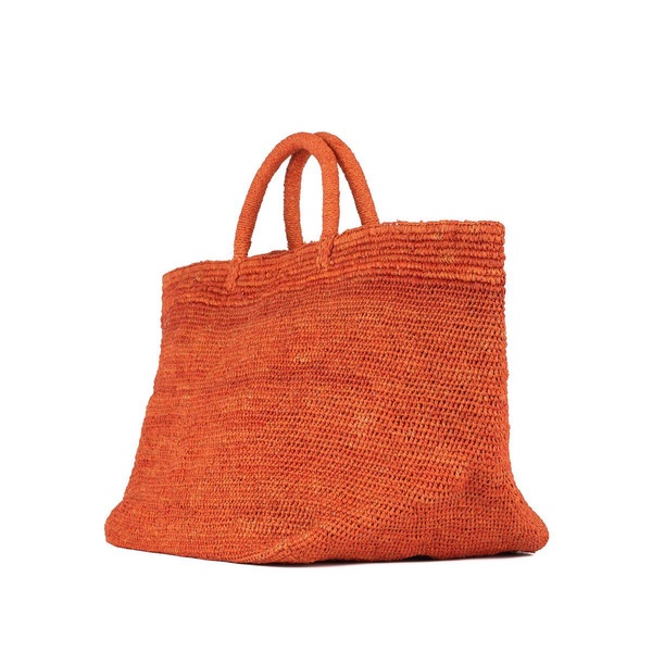Ibeliv Vanilla Tote Bag In Orange Raffia