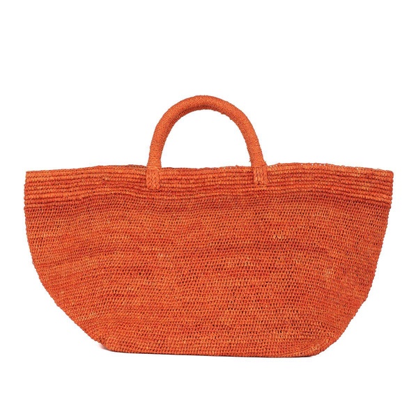 Ibeliv Vanilla Tote Bag In Orange Raffia