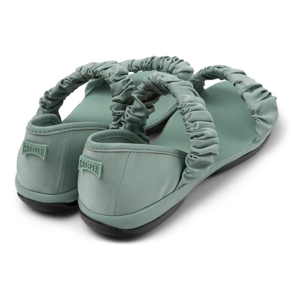 Green Recycled PET and Leather Sandals for Women.