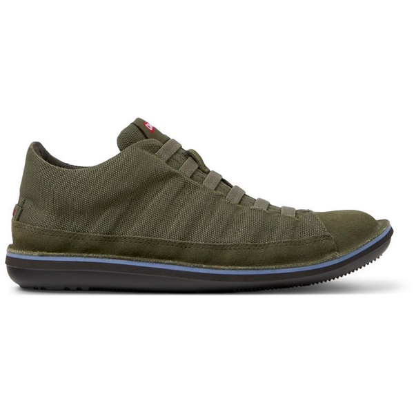 Green Recycled Cotton and Nubuck Ankle Boots for Men.