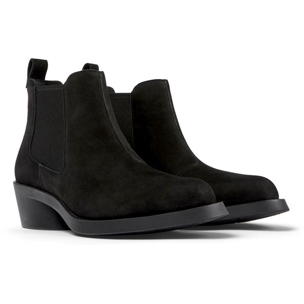 Black nubuck ankle boots for women