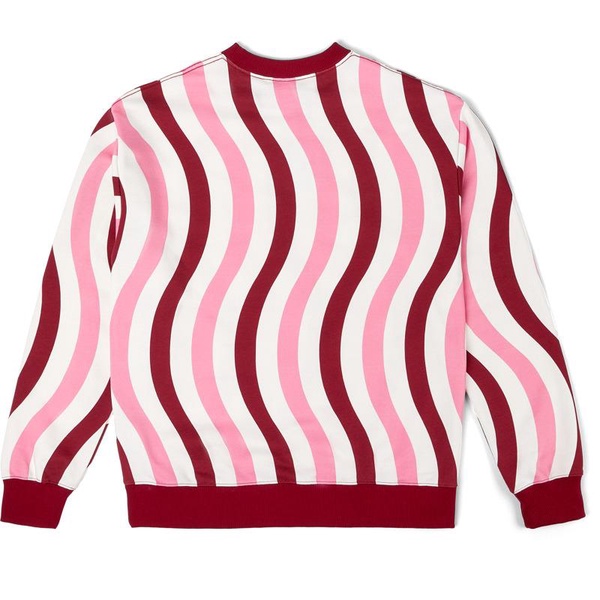 White, pink, and burgundy organic cotton sweater