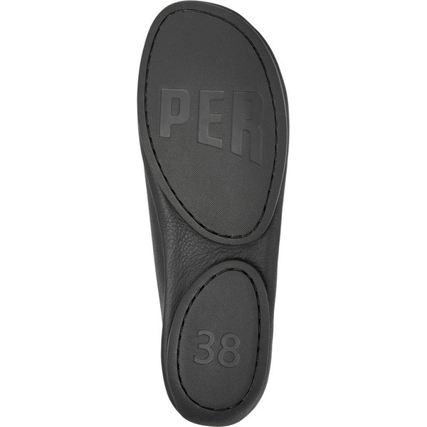 Black Leather Ballerina for Women