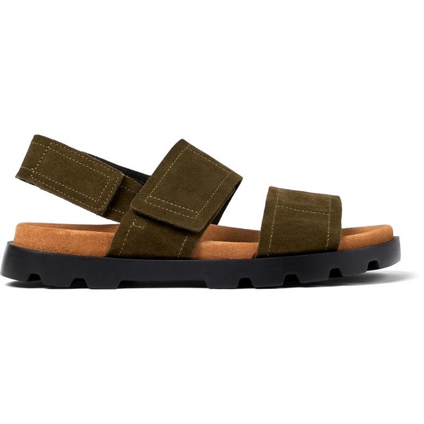 Green Nubuck 2-Strap Sandal for Men