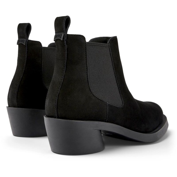 Black nubuck ankle boots for women