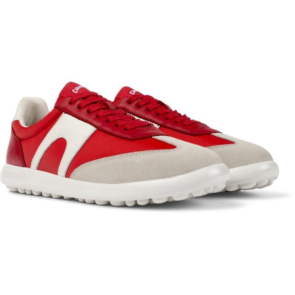 Red Textile/Leather Sneaker for Women