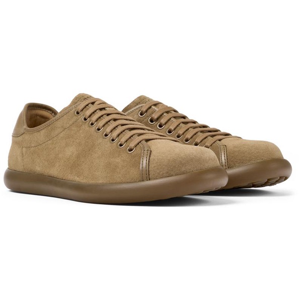 Brown Nubuck & Leather Men's Sneakers.