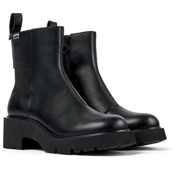 Black leather boots for women