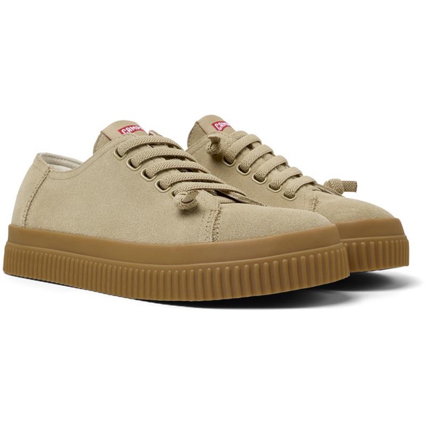 Beige Nubuck Sneakers for Women.