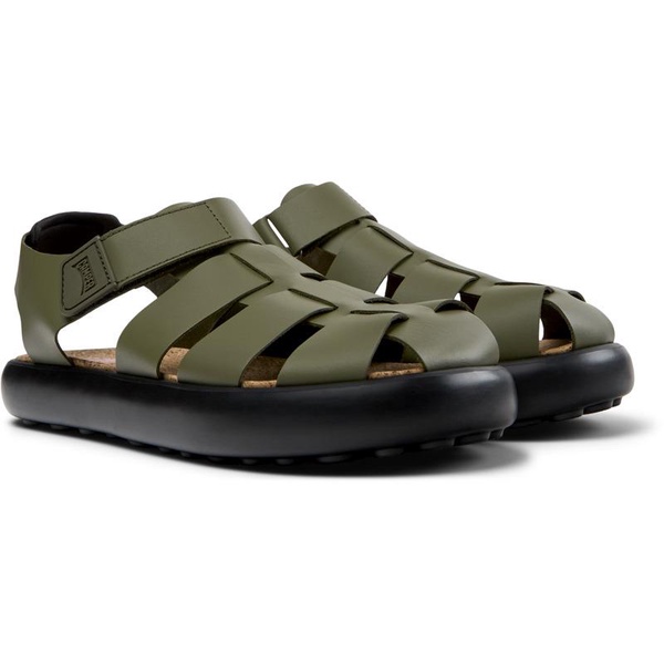 Green Leather Men's Sandals.