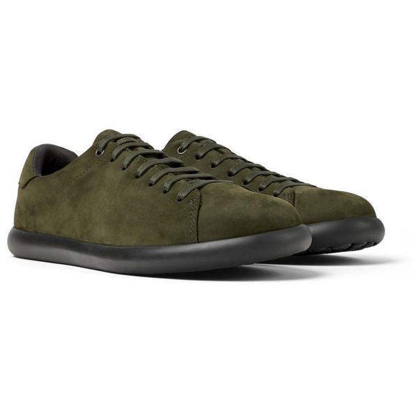 Green nubuck sneakers for men