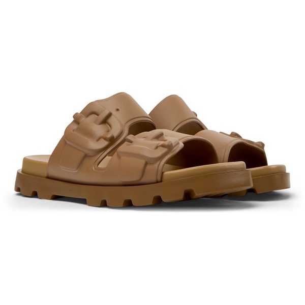 Brown Synthetic Sandals for Men.