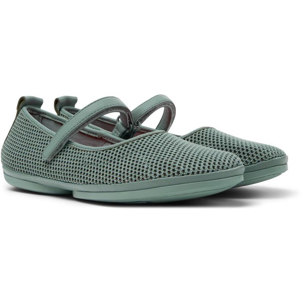 Green TENCEL® Lyocell and Leather Moccasins for Women.