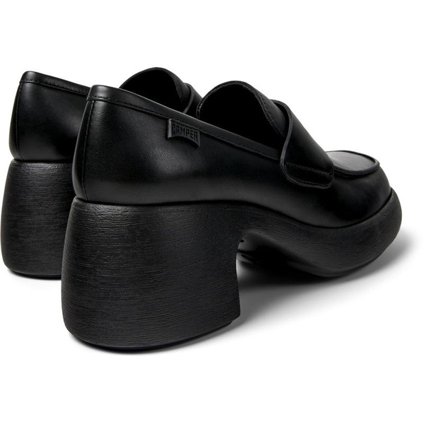 Black Leather Moccasin/Ballerina for Women.