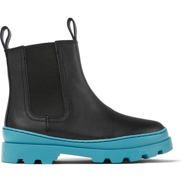Black leather Chelsea boots for kids