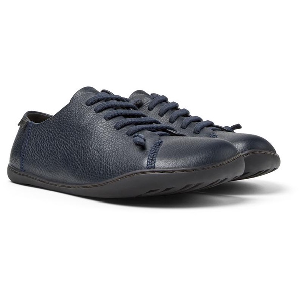 Blue leather shoes for men