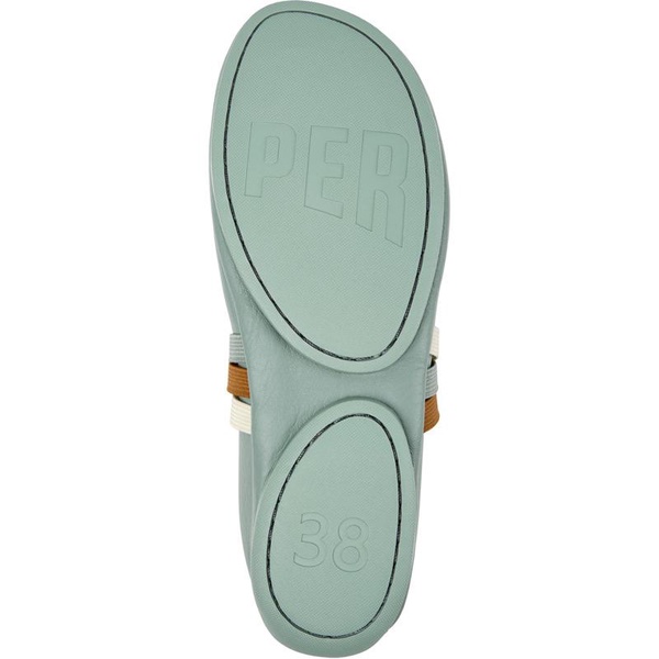 Green Leather Moccasin Ballerina for Women.