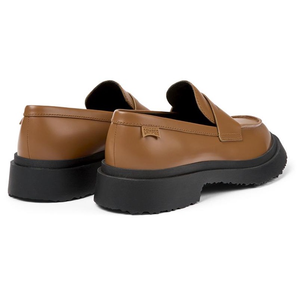 Brown leather loafers for women