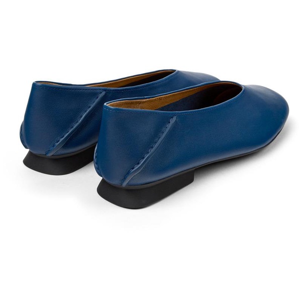 Blue leather ballerinas for women