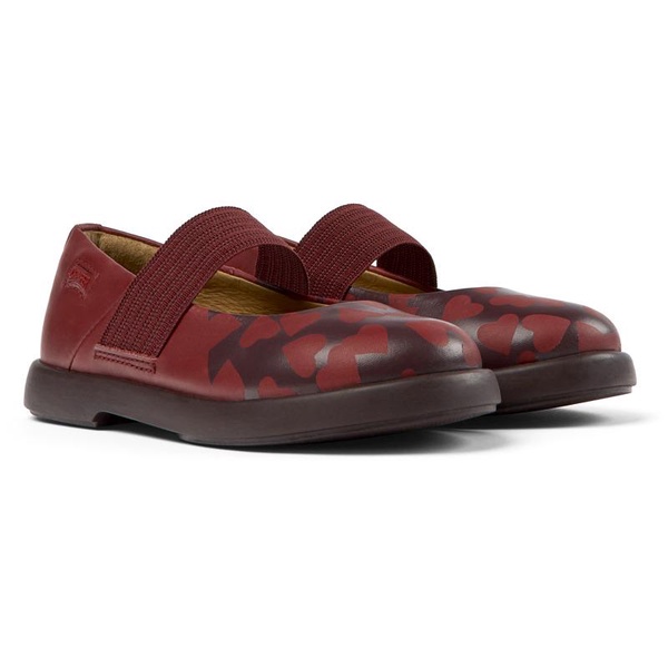 Burgundy leather Mary Jane shoes for kids