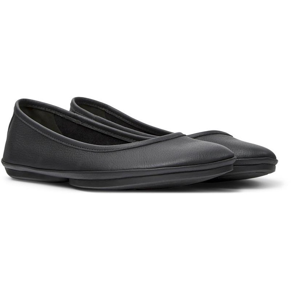 Black Leather Ballerina for Women