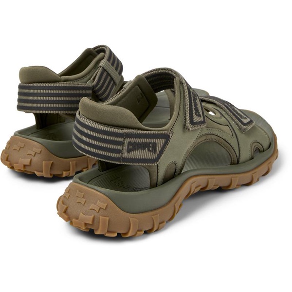 Green Recycled PET and Leather Sandals for Men.
