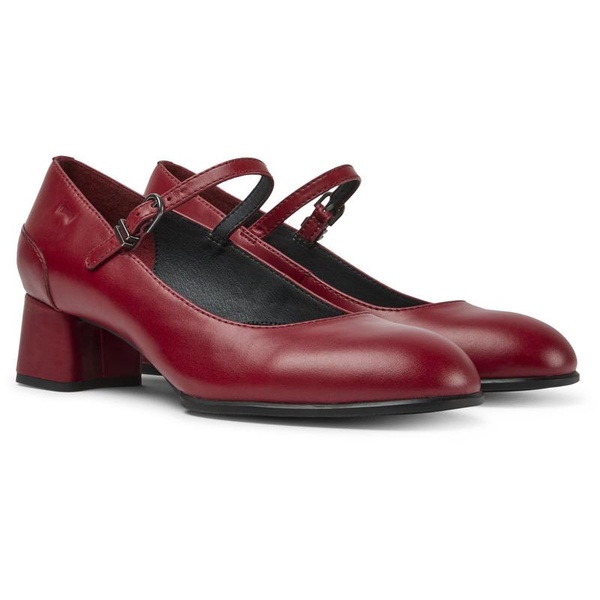 Red leather Mary Jane heels