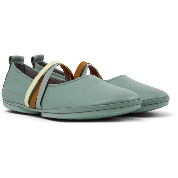 Green Leather Moccasin Ballerina for Women.