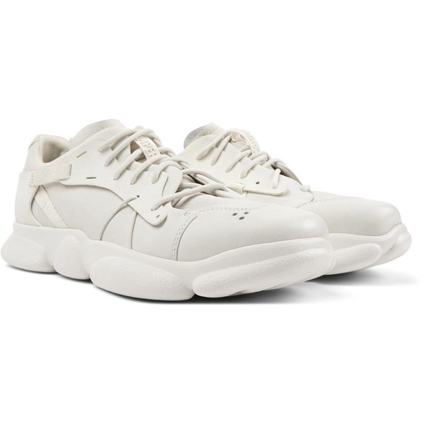 White non-dyed leather sneakers for men