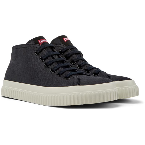 Black recycled cotton sneakers for women