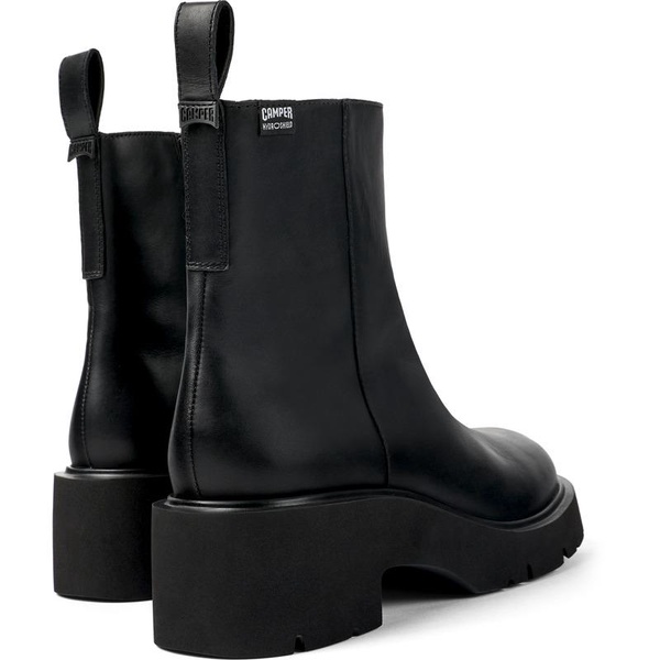 Black leather boots for women