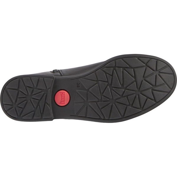Black leather and textile black boots for women