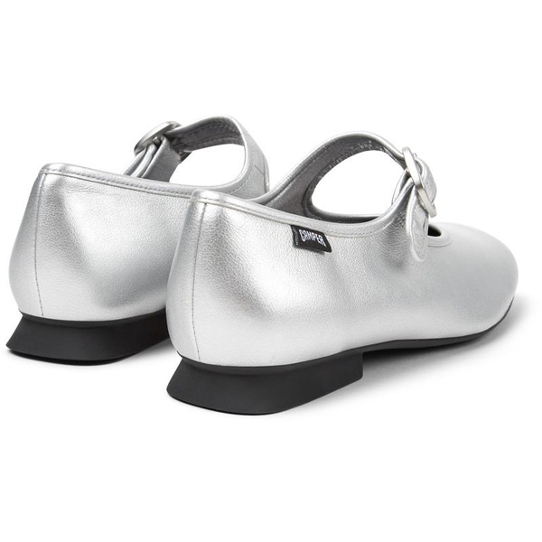 Silver Leather Shoes for Women.