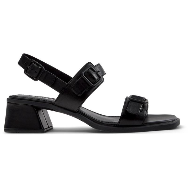 Black Leather Sandals for Women.
