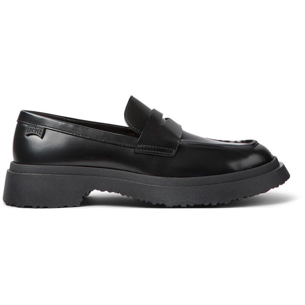 Black Leather Moccasin Ballerinas for Women.
