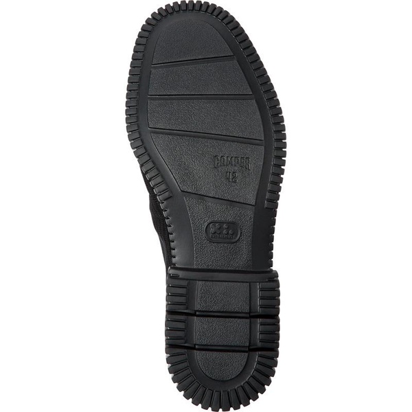 Black Textile Mid Boots for Men.