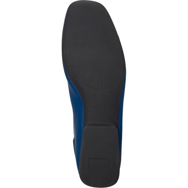 Blue leather ballerinas for women