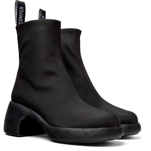 Black Textile Boots for Women