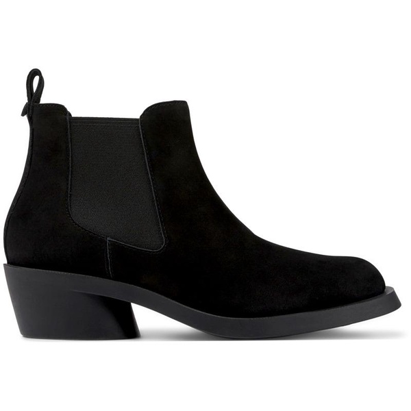 Black nubuck ankle boots for women
