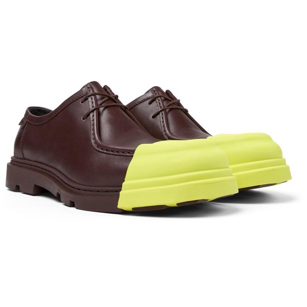Burgundy leather shoes for men