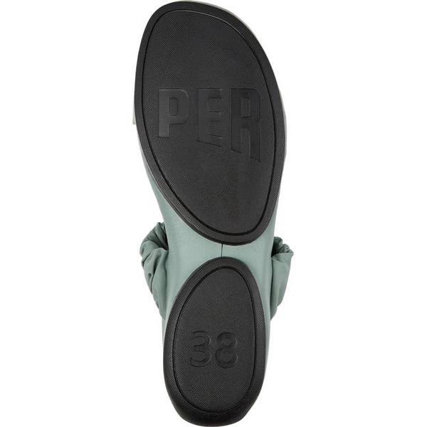 Green Recycled PET and Leather Sandals for Women.