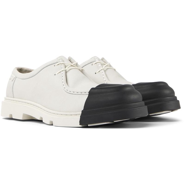 White non-dyed leather shoes for women