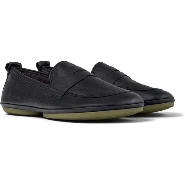 Black Leather Loafer for Women