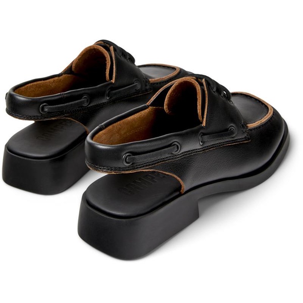 Black Leather Moccasin/Nautical Shoes for Women.