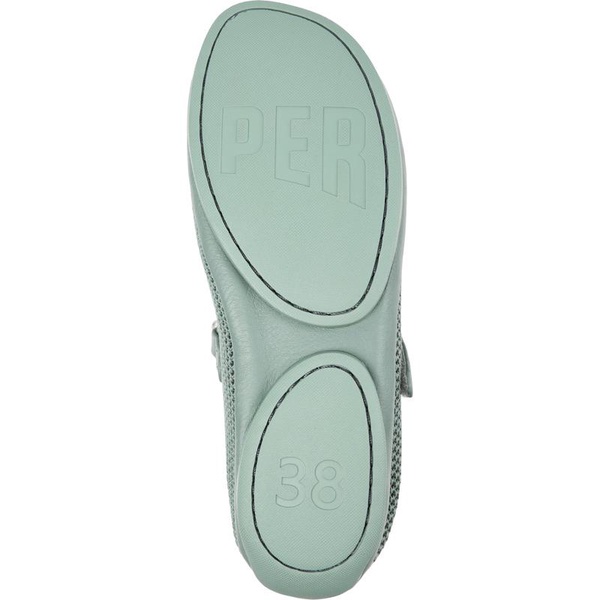 Green TENCEL® Lyocell and Leather Moccasins for Women.